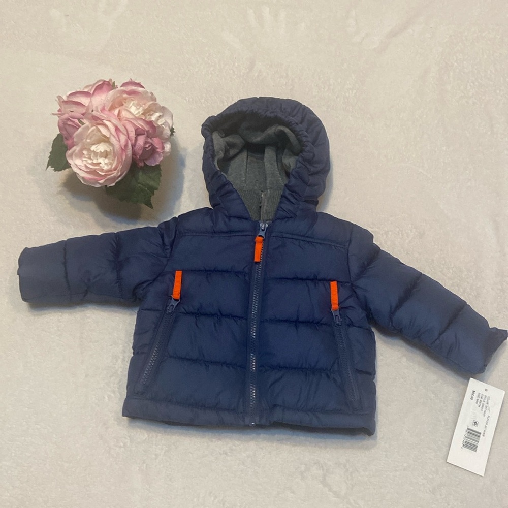 ROTHSCHILD NWT Boys Size 6/9 Months Hooded Navy Puffer Jacket